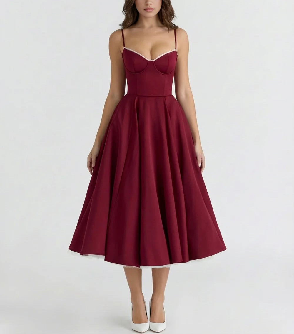 Selene | Vestido midi con capas de tul y bolsillos secretos