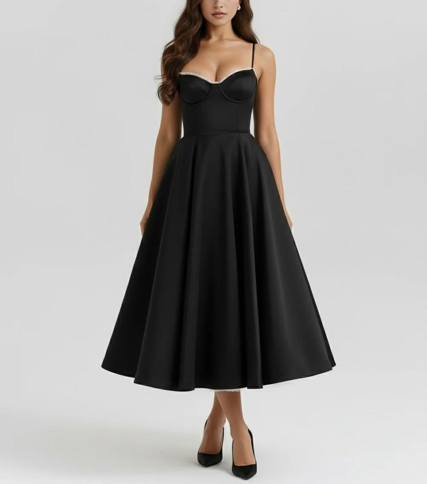 Selene | Vestido midi con capas de tul y bolsillos secretos