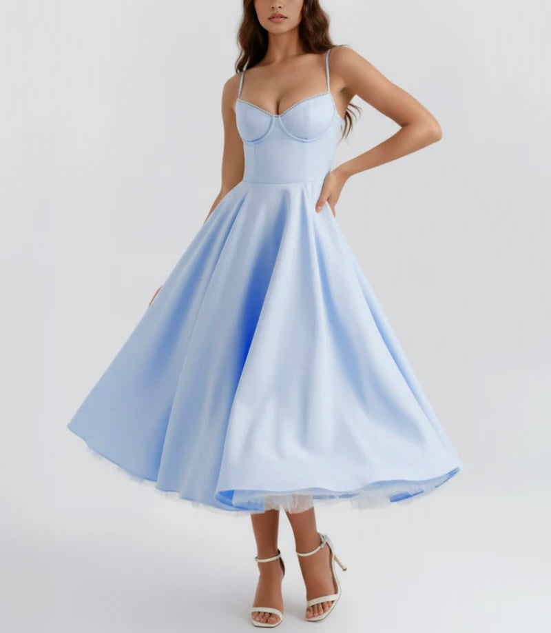 Selene | Vestido midi con capas de tul y bolsillos secretos