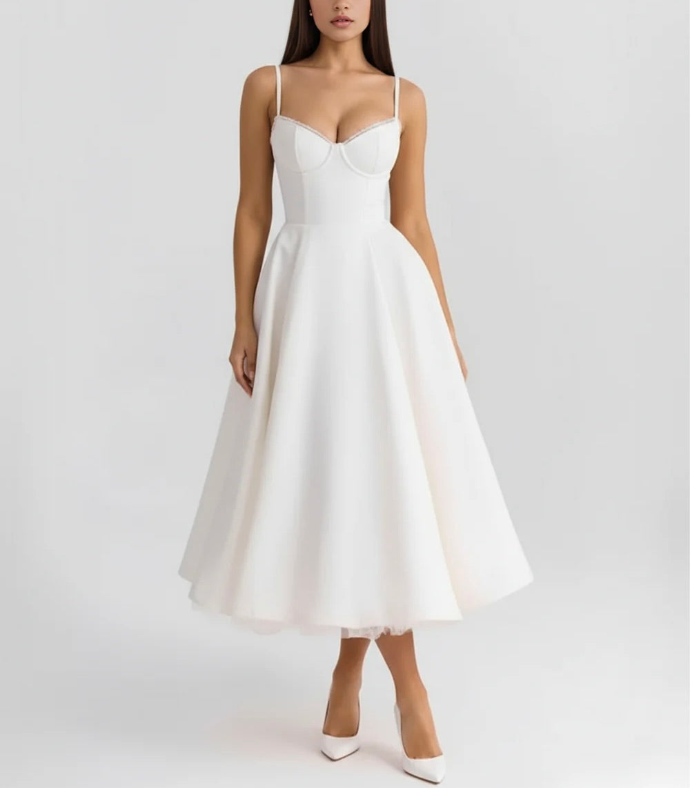 Selene | Vestido midi con capas de tul y bolsillos secretos