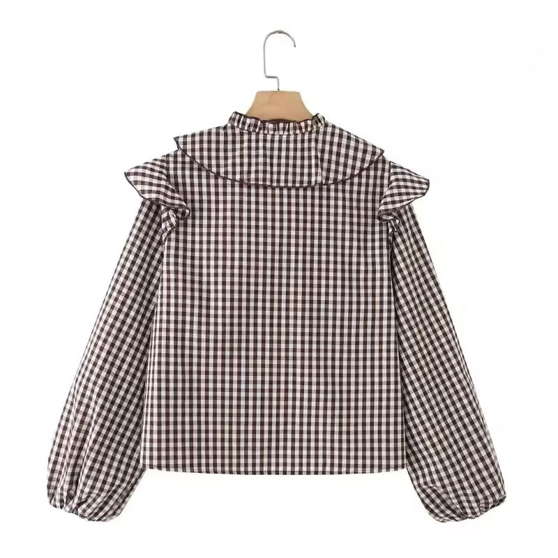 Lucía | Blusa a cuadros con volantes