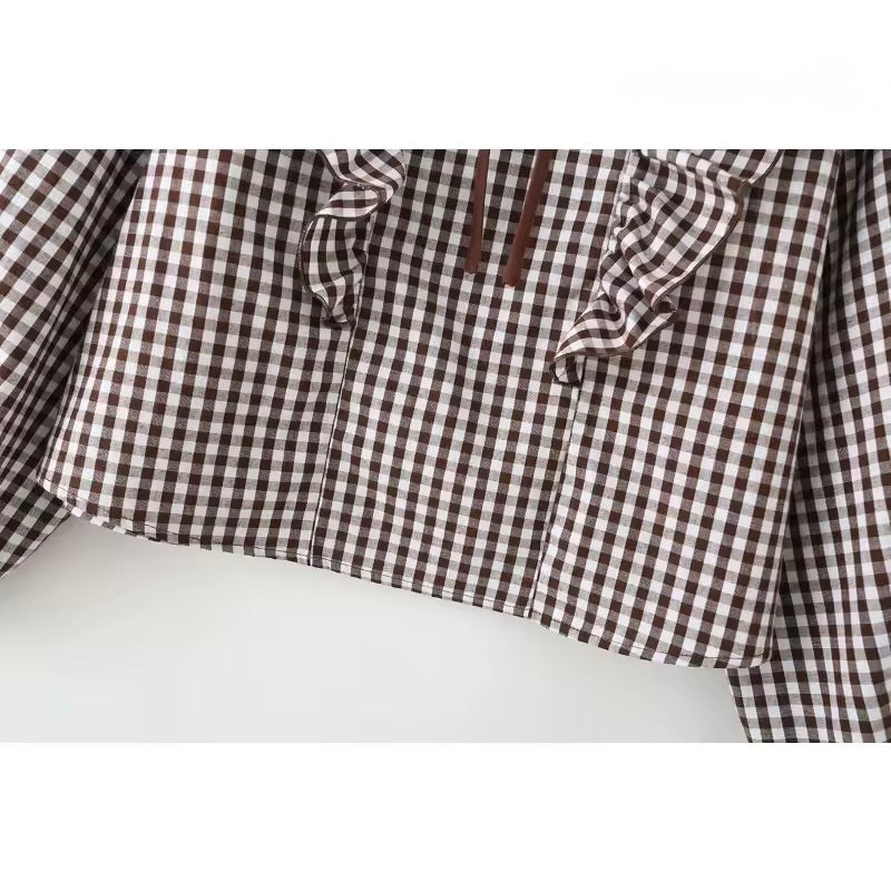 Lucía | Blusa a cuadros con volantes