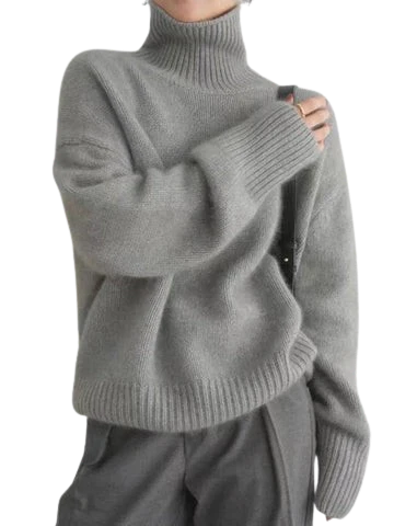 Blanca | Jersey cuello alto en cachemir